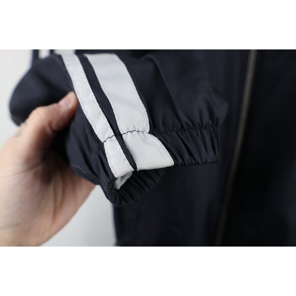 Vintage 90s Champion Mens Medium Spell Out Lined Windbreaker Bomber Jacket Black - Picture 8 of 16